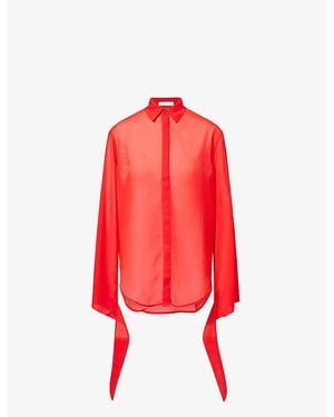 Frankie Shop Verlin Sheer Chiffon Shirt - Red