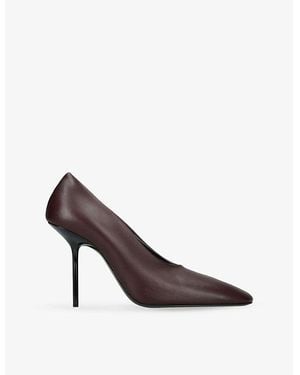 Victoria Beckham Square-Toe 100 Leather Court Shoes - Brown