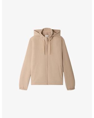 Sandro Hooded Zip-Up Shell Jacket - Natural