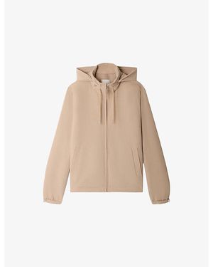 Sandro Hooded Zip-Up Shell Jacket - Natural