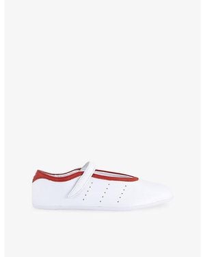 adidas Stan Smith Leather Ballet Flats - White