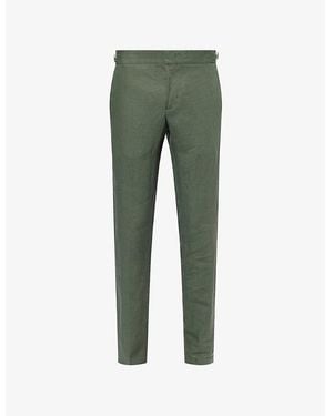 Orlebar Brown Griffon Tapered Linen Trousers - Green