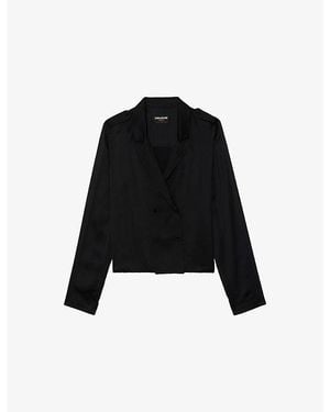Zadig & Voltaire Tussi V-Neck Woven Shirt - Black