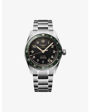 Longines L3.802.4.63.6 Spirit Zulu Time Stainless-Steel Automatic Watch - Black
