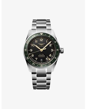 Longines L3.802.4.63.6 Spirit Zulu Time Stainless-Steel Automatic Watch - Black