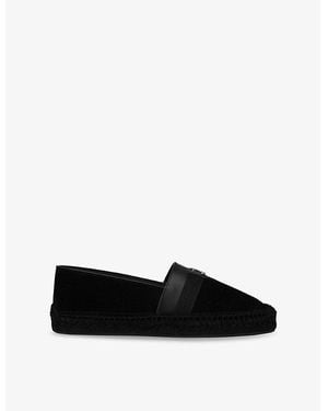Christian Louboutin Alfarica Leather Flat Espadrilles - Black