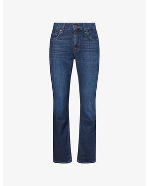 7 For All Mankind The Straight Cotton And Silk Denim Jeans - Blue