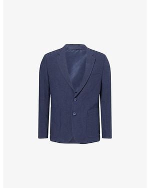 Percival Single-Breasted Notch-Lapel Linen Blazer - Blue