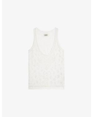 Zadig & Voltaire Jossy Pointelle Cotton Tank Top - White