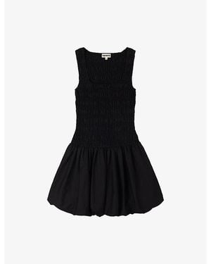 OMNES Fernanda Puffball-Hem Cotton Mini Dress - Black