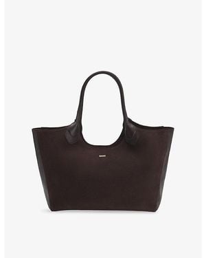 BOSS Logo-Emed Leather Tote Bag - Black