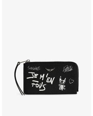 Zadig & Voltaire Zv Arty Leather Cardholder - Black