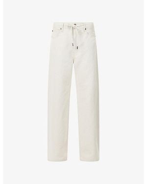 FRAME Off-Duty Drawstring Cotton And Linen-Blend Trousers - White
