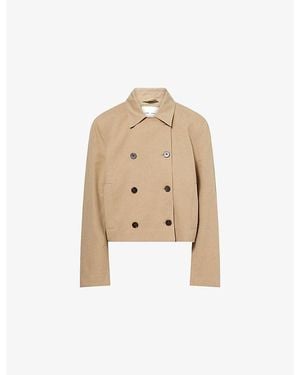 Samsøe & Samsøe Sakit Cropped Cotton Trench Jacket - Natural