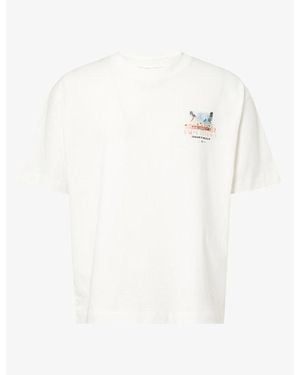 The Couture Club Art Deco Printed Cotton T-Shirt - White