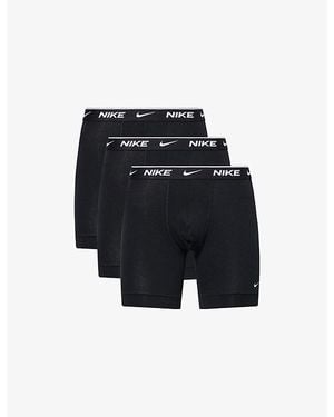 Nike Essential Set Of Three Stretch-Cotton Boxers - Blue