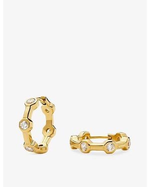 Missoma Lucy Williams Tennis Small 18Ct Plated Brass And Cubic Zirconia Hoop Earrings - Metallic