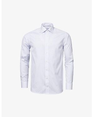 Eton Business Point-Collar Regular-Fit Cotton-Poplin Shirt - Blue