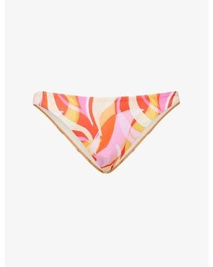 Away That Day Amalfi Graphic-Print Bikini Bottoms - Pink