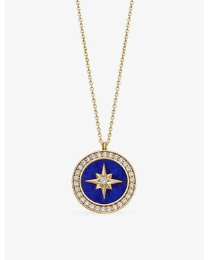 Astley Clarke Polaris Large 18Ct- Plated Sterling- Lapis And Sapphire Locket Necklace - Blue