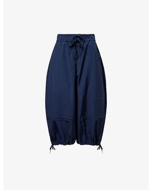 Damson Madder Frida Wide-Leg Cotton-Blend Trousers - Blue