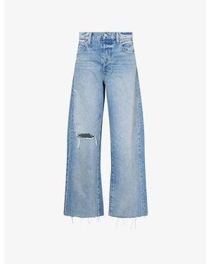 PAIGE Arellia Skimmer Raw Hem Cotton Denim Jeans - Blue