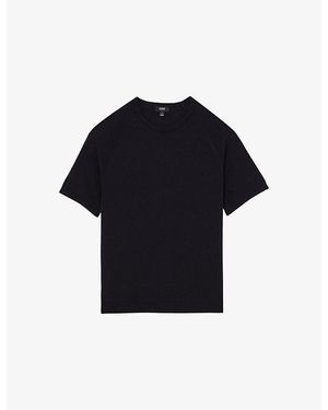 Reiss Brook Raglan-Sleeve Merino-Wool T-Shirt - Blue