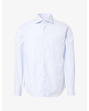 Corneliani Window Pane Check Cotton Shirt - White