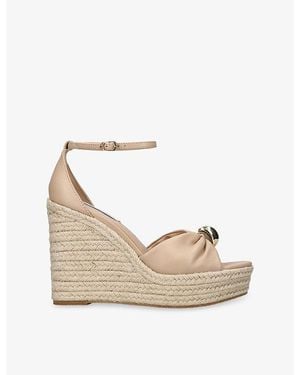 Steve Madden Taliya Leather Wedge Sandals - White