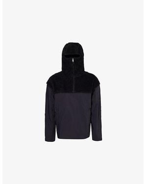 Daily Paper Raka Fleece-Panel Woven Hoody - Blue