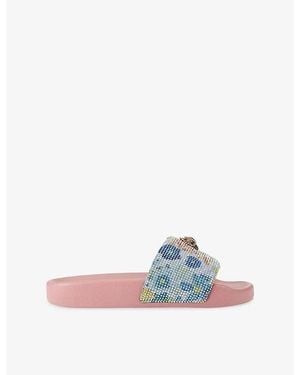 Kurt Geiger Meena Eagle Denim Slides - Blue