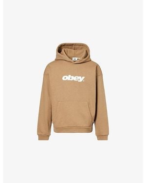 Obey Bounce Brand-Print Cotton-Blend Hoodie - Natural