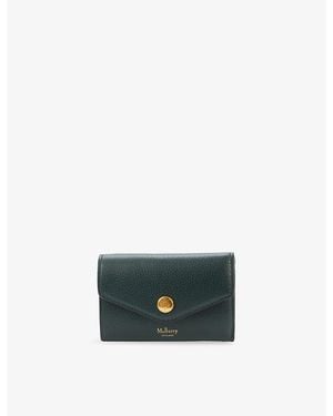 Mulberry Folded Multi-Card Grained-Leather Wallet - Green
