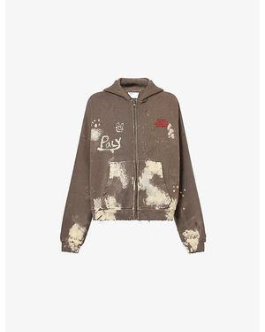 Paly Hollywood Been Amess Zip-Up Cotton Hoody - Brown
