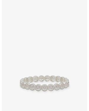 Lisa Gozlan The Pavé The Happy Face 18Ct Plated Brass And Cubic Zirconia Bracelet - White