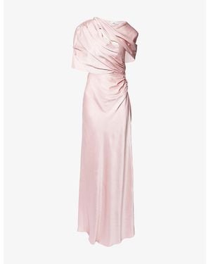 Stella McCartney Cape Sleeveless Stretch-Woven Gown - Pink