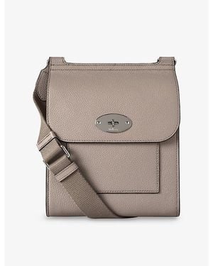 Mulberry Antony Small Grained-Leather Messenger Bag - Grey