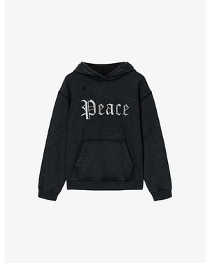 AllSaints Utopia Faded-Wash Cotton-Jersey Hoody - Black