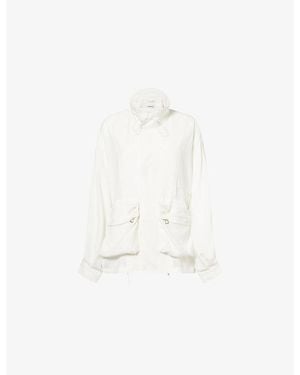 Frankie Shop Breya Funnel-Neck Woven Jacket - White
