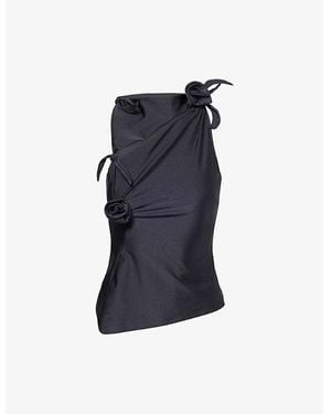 Coperni Flower Sleeveless Stretch-Woven Top - Blue