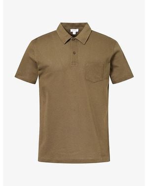 Sunspel Riviera Supima Cotton Polo T-Shirt - Green