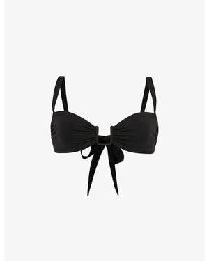 Away That Day Cannes Stretch-Polyamide Bikini Top - Black