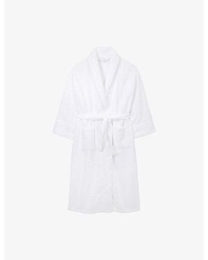 The White Company Hooded Self-Tie Cotton Robe - White