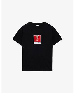Loewe Photographic-Appliqué Cotton T-Shirt - Black