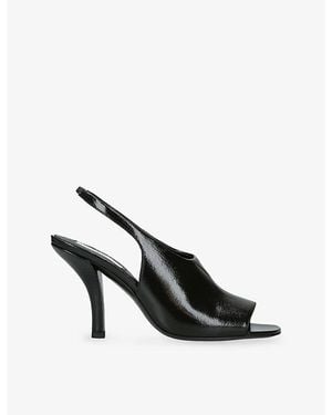 TOTEME Contour 85 Naplack Leather Slingback Sandals - Black