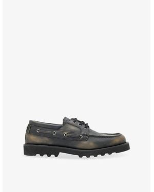 AllSaints Skiff Leather Loafers - Black