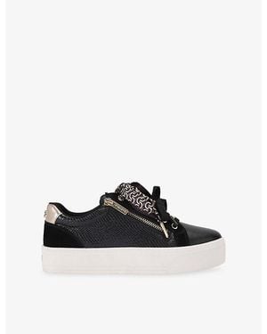Carvela Kurt Geiger Sorrento Scarf Faux-Leather Trainers - Black