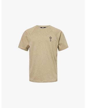 Trapstar Foundation Embroidered-Logo Cotton T-Shirt - Natural
