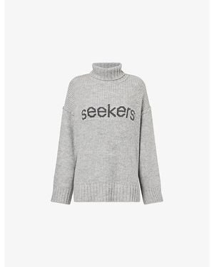 Sisters & Seekers Misty Roll-Neck Knitted Jumper - Grey