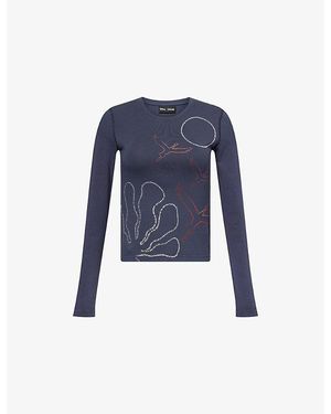 Ahluwalia Harry Lambert For X Disney Dusk Graphic-Print Cotton-Jersey T-Shirt - Blue